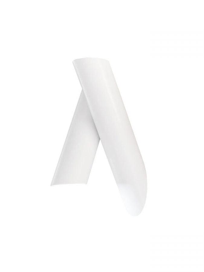 All-white Tubes fixture with two crossed cylinders and angled ends