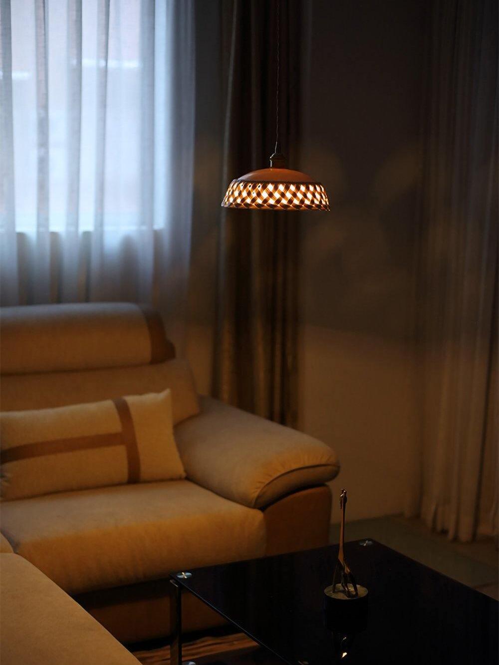 Stylish Ceramic Openwork Woven Pendant Lamp - Cueteks