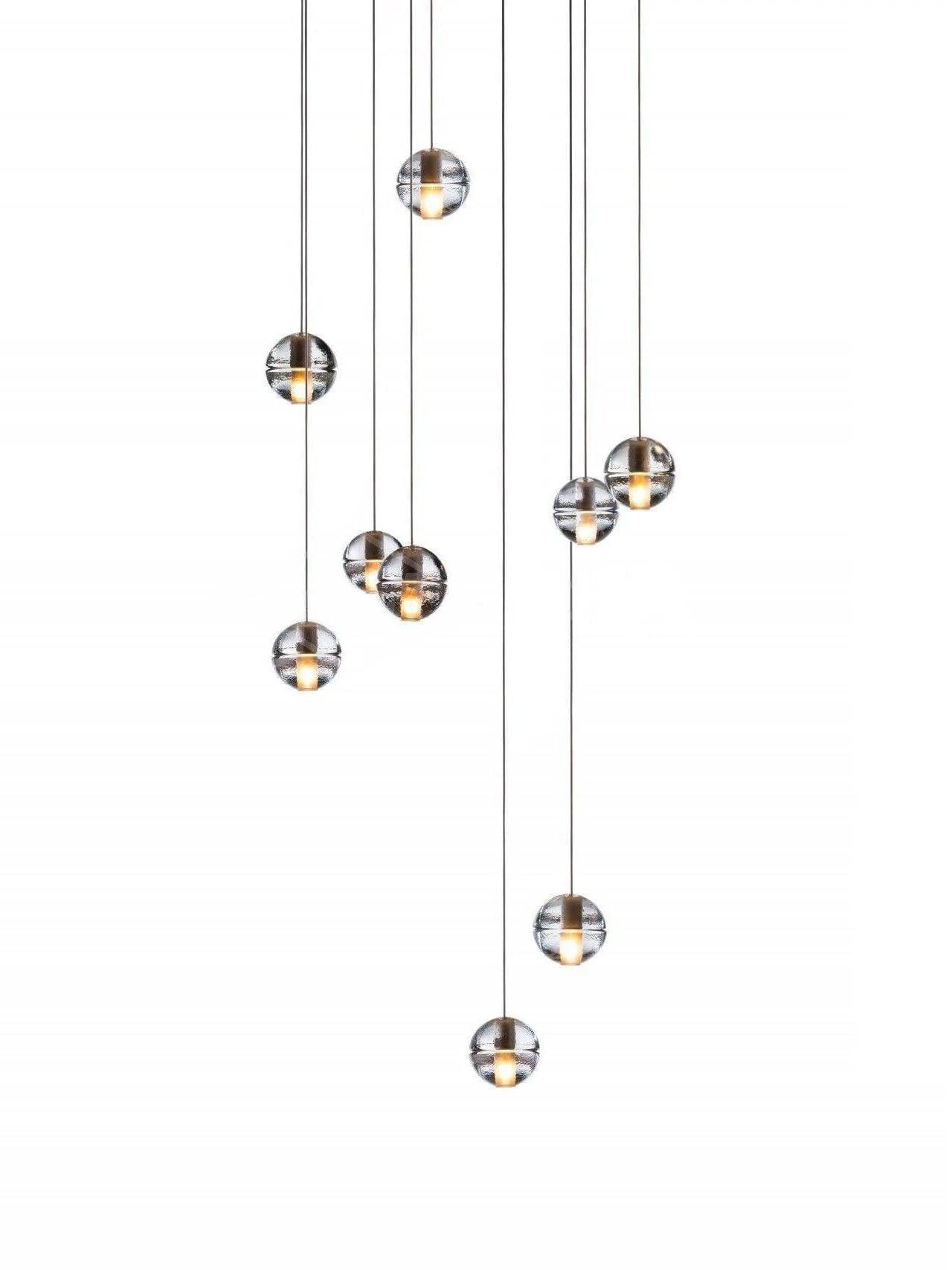 Round K9 Crystal Pendant Lamp - Cueteks