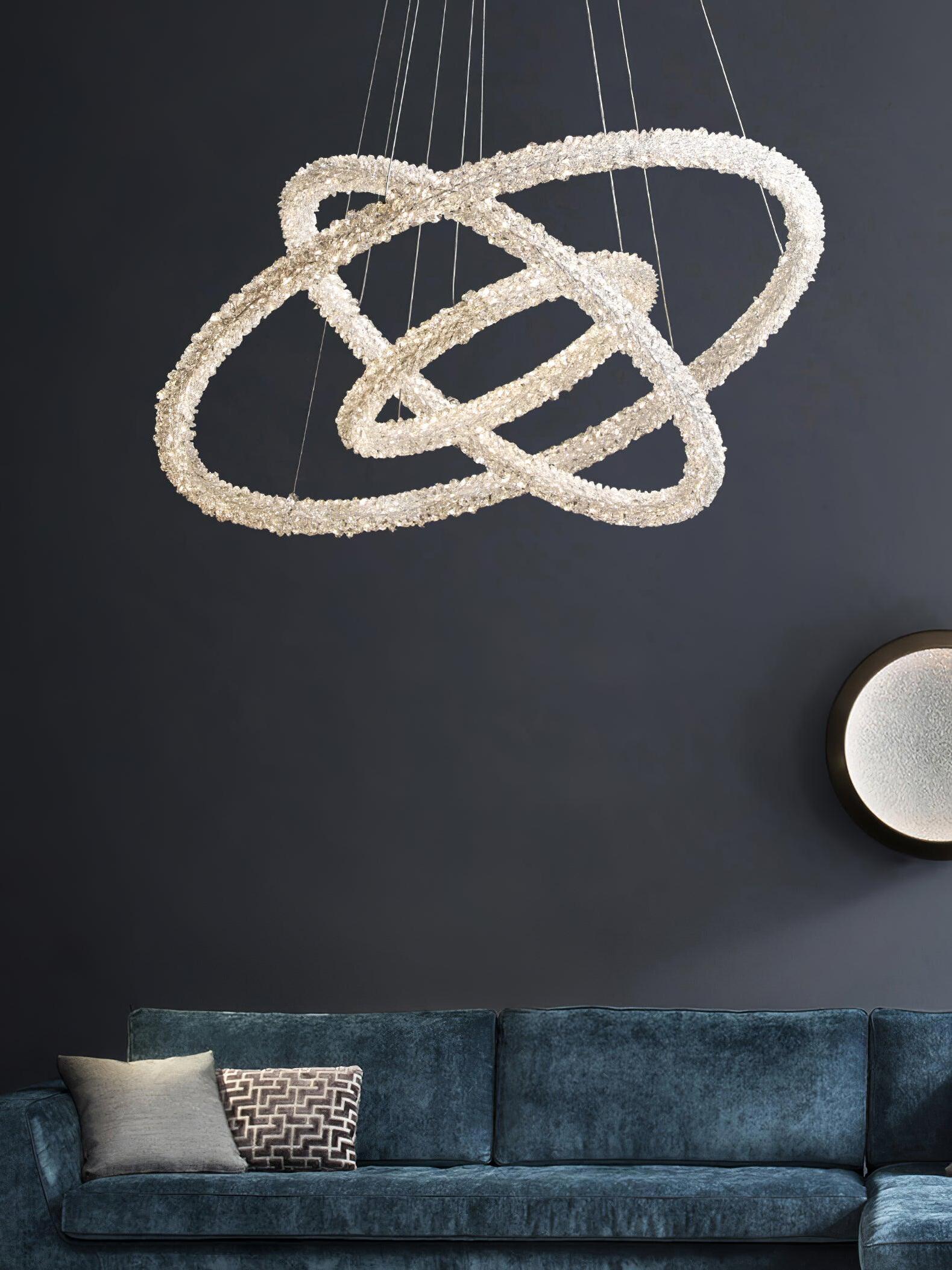 Decorative Ring Crystal Island Chandelier - Cueteks