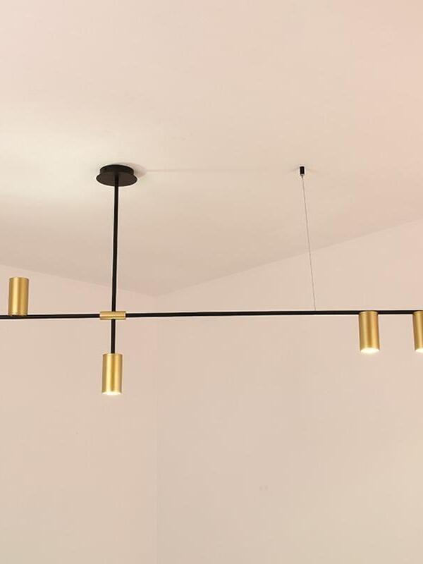 Black linear rod with small gold-coloured light heads