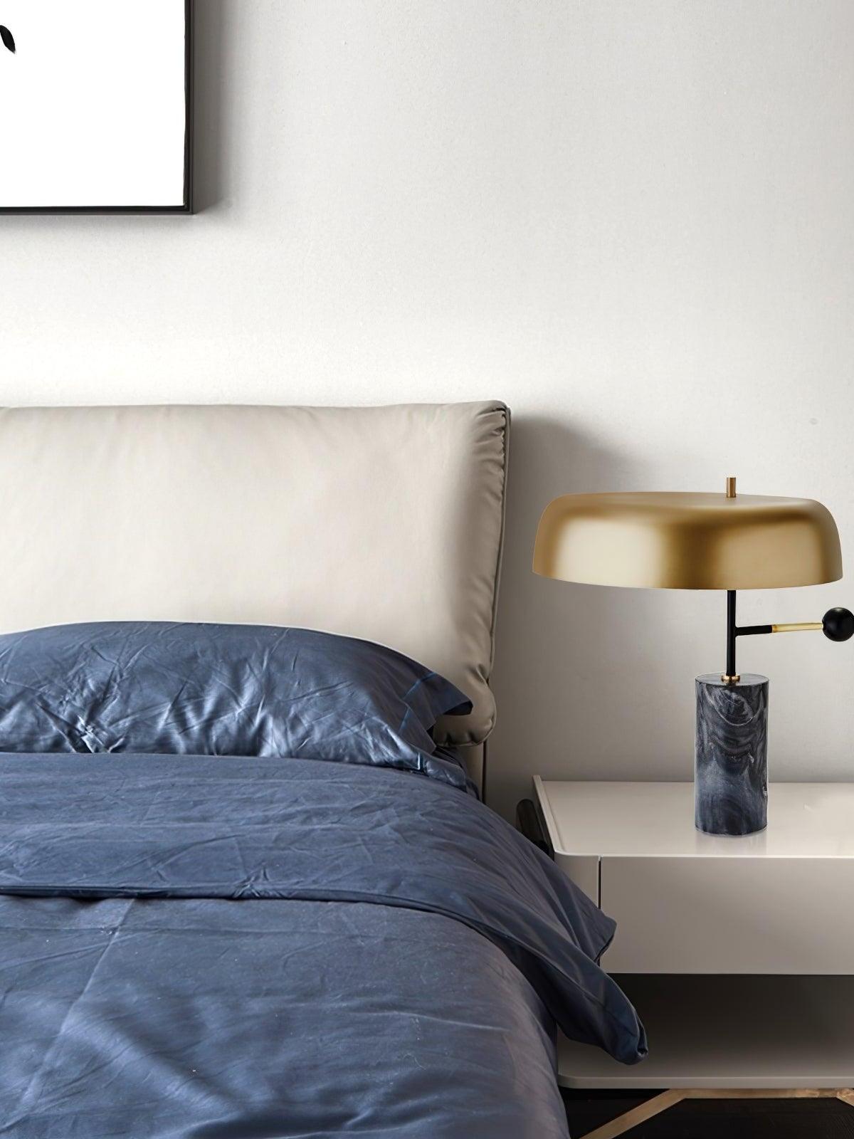 Adam Unique Black Gold Marble Table Light - Cueteks