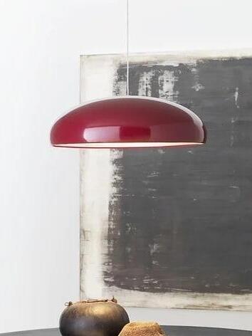 Red dome on a thin suspension cord