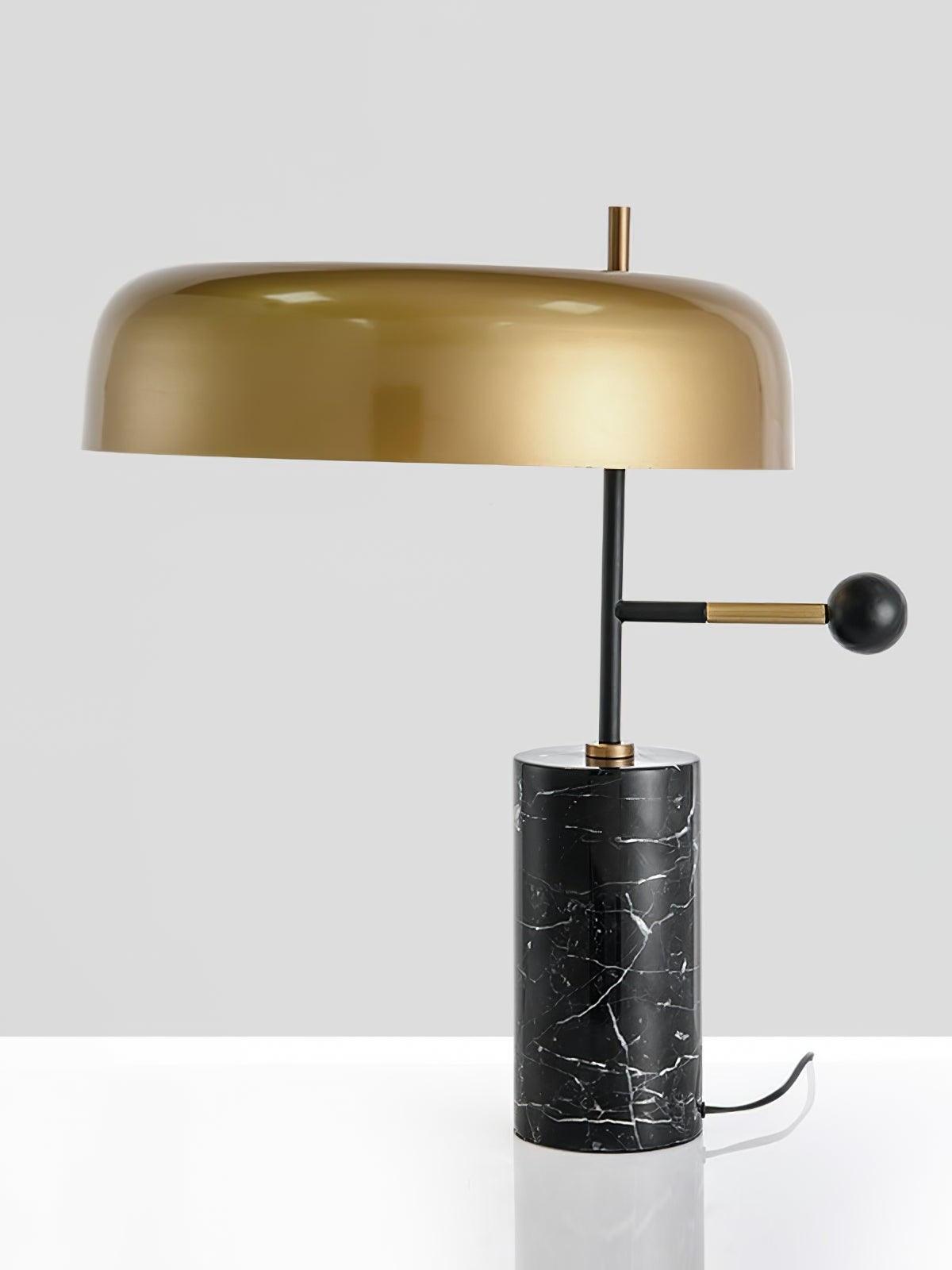 Adam Unique Black Gold Marble Table Light - Cueteks