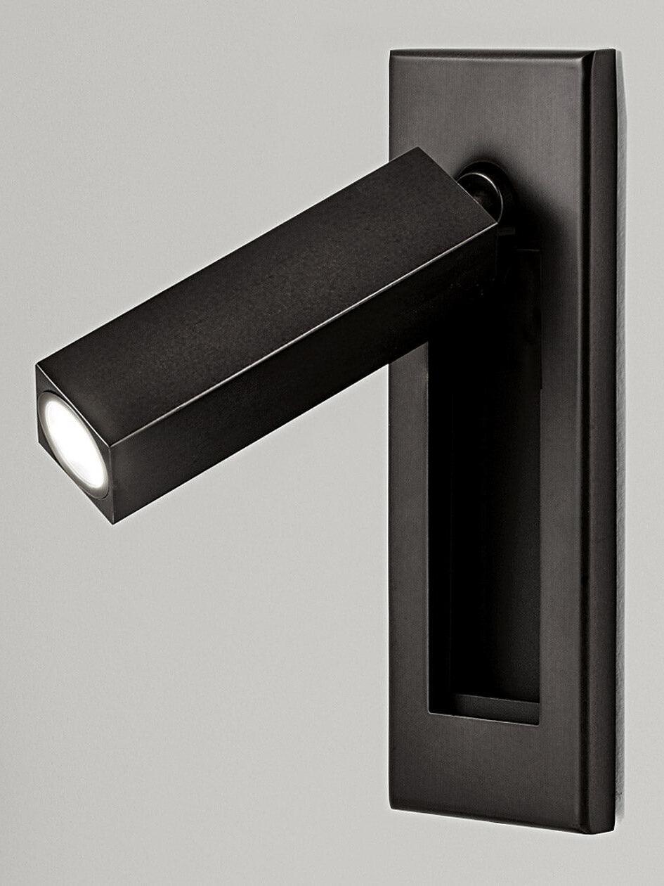 Matt black squared reading head extended from a rectangular recessed plate