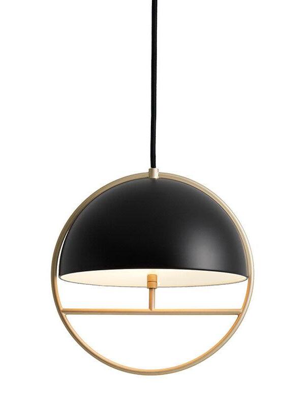 Black half-dome pendant with open lower circular frame