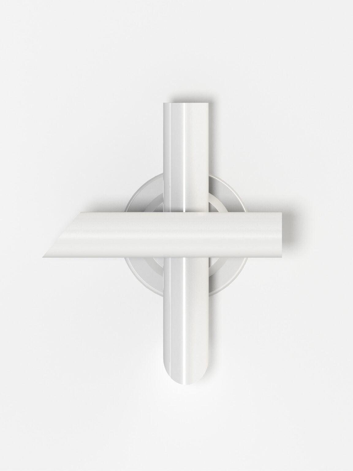 White crossed-tube lamp with horizontal front tube