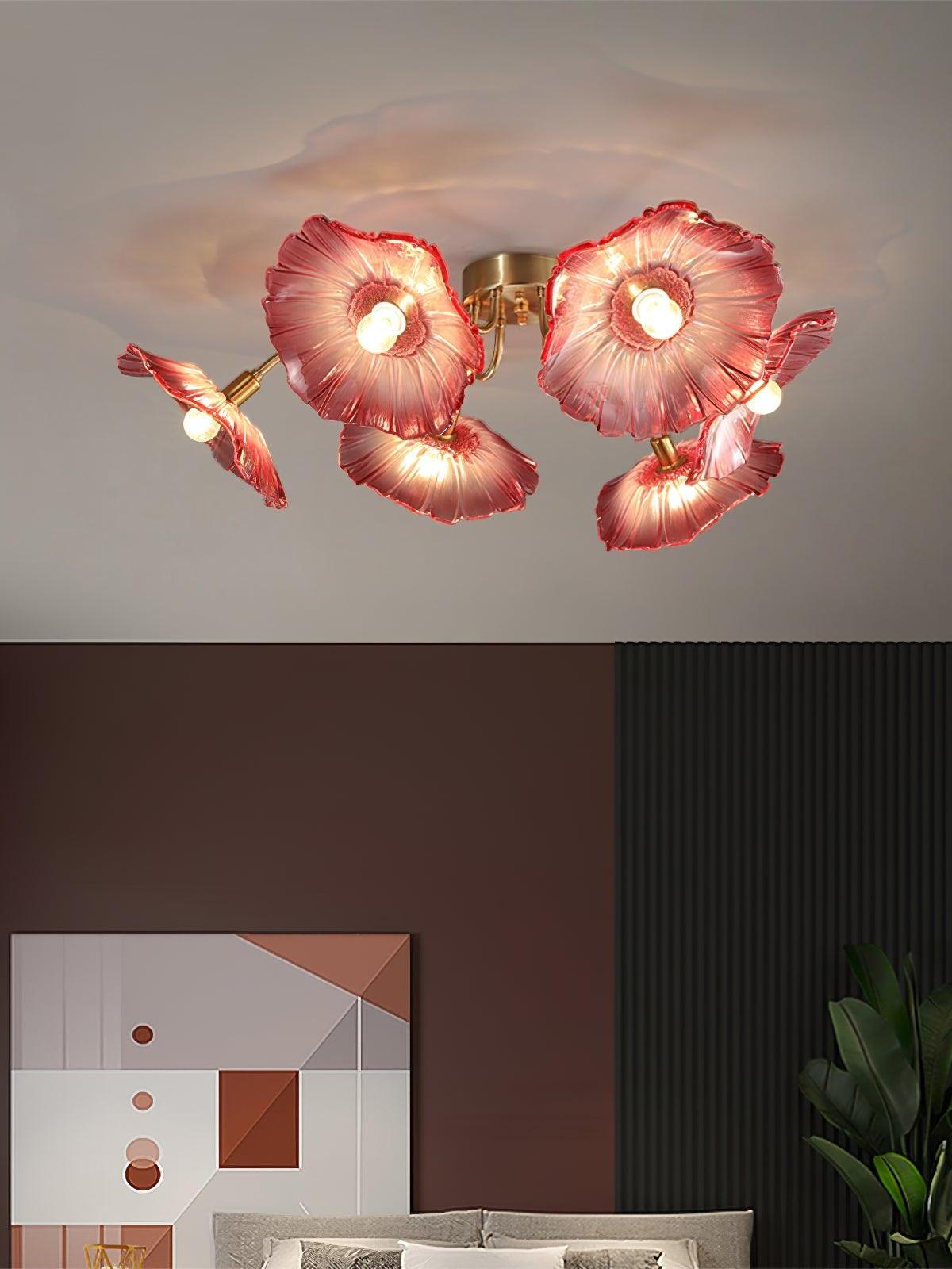 Lotus Leaf Glass Ceiling Lamp - Cueteks