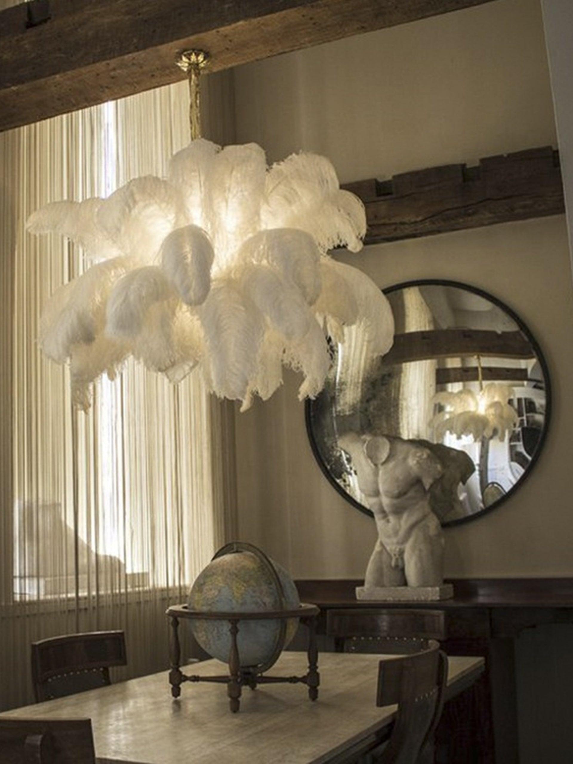 Ostrich Feather Chandeliers - Cueteks