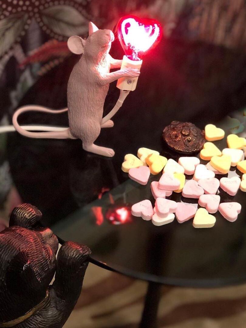 Resin White Mouse Shape Decorative Table Light - Cueteks