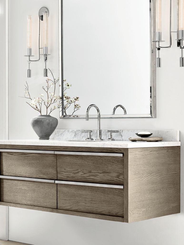 Retro Brass Fontanelle Glass Wall Lamp For Bedroom - Cueteks