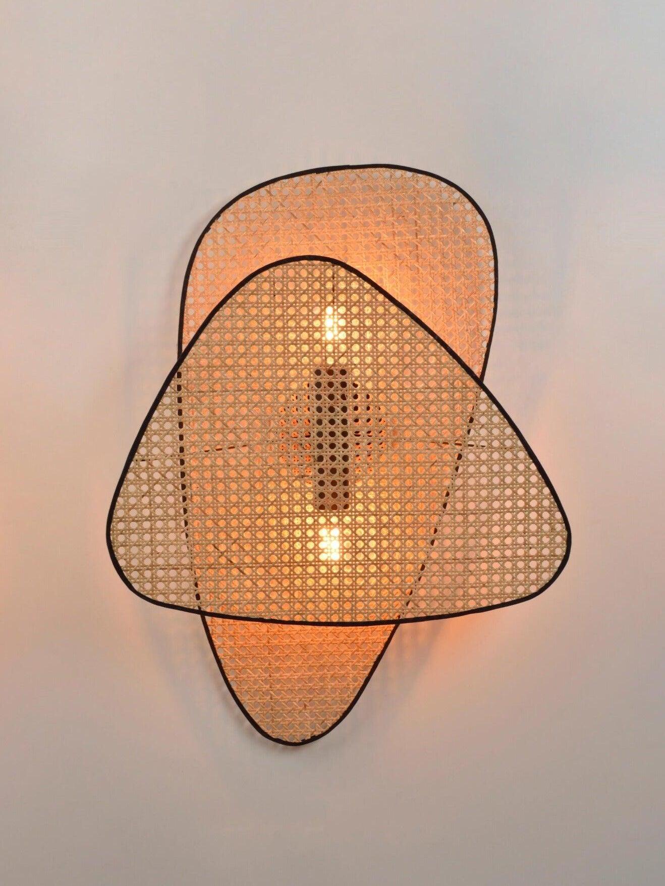 Rustic Bamboo Natural Screen Cannage Sconce - Cueteks