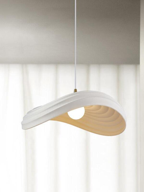 Smaller solid White pendant with curved open lip