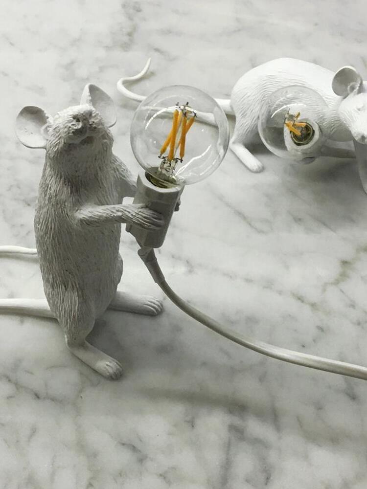 Resin White Mouse Shape Decorative Table Light - Cueteks