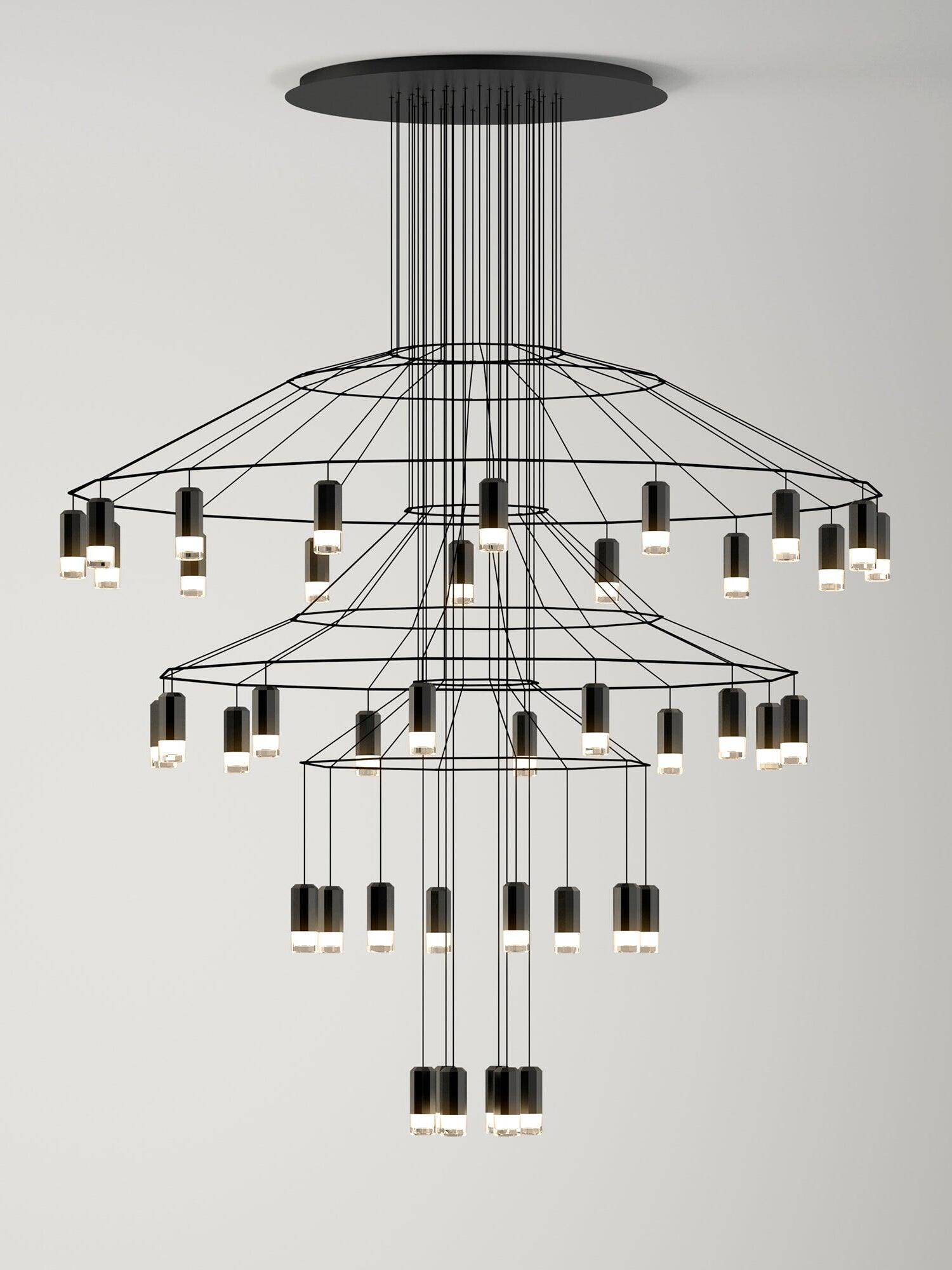 Industrial Metal Lines Multi-head Chandelier - Cueteks