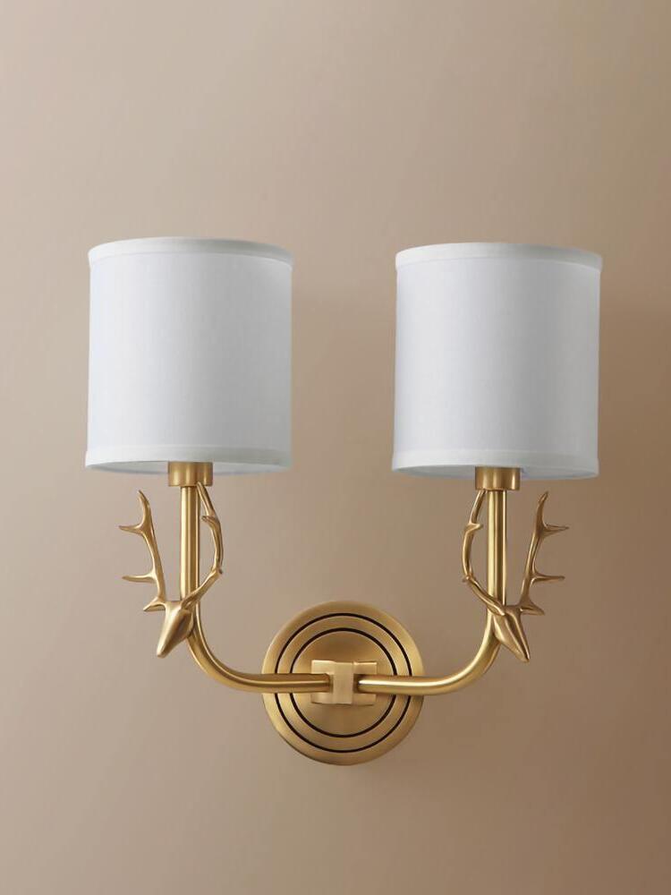 Brass Deer Head Wall Light - Cueteks
