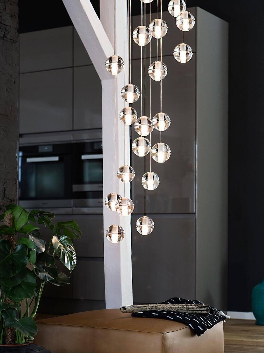 Round K9 Crystal Pendant Lamp - Cueteks