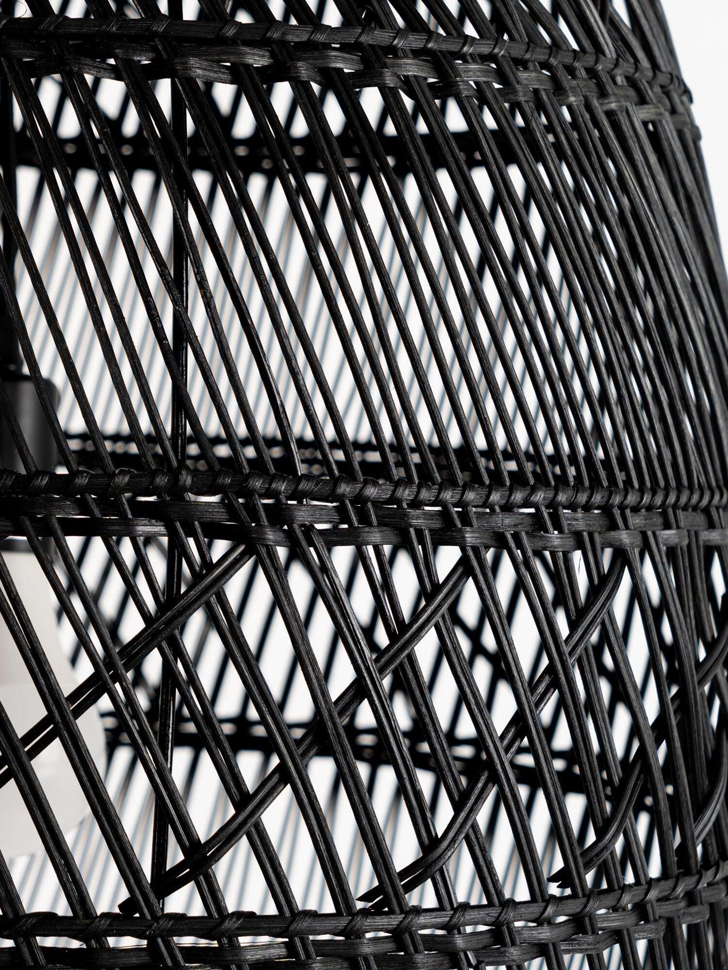 Detail of open Black rattan weave