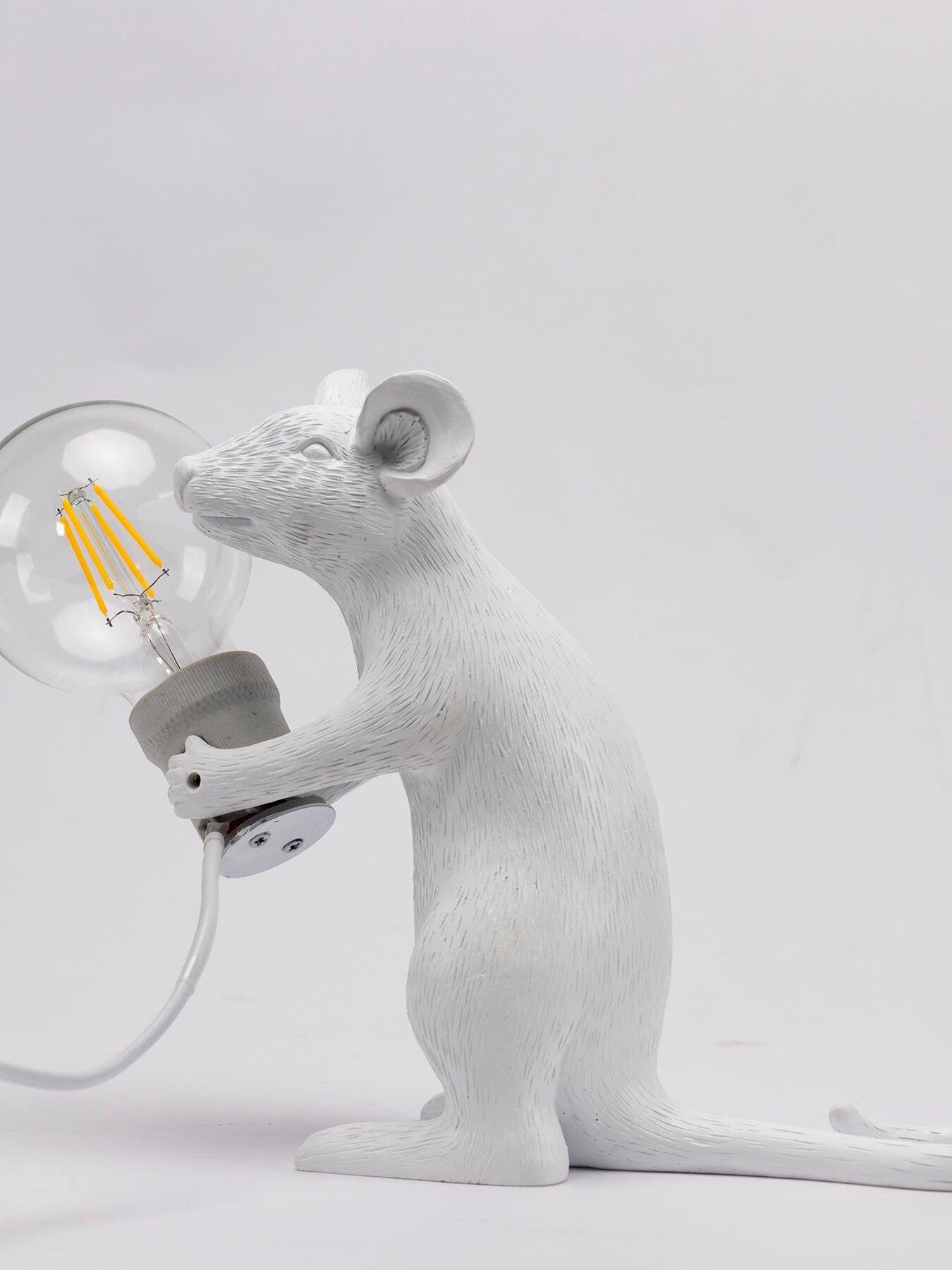 Resin White Mouse Shape Decorative Table Light - Cueteks