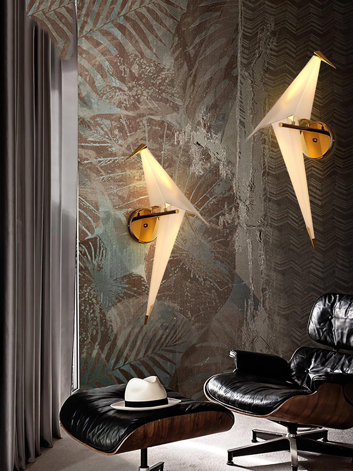 Modern Metal Perching Bird Wall Lamp For Bedroom - Cueteks