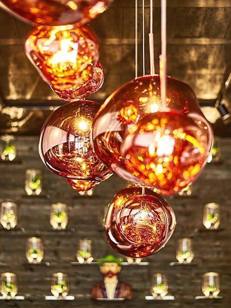 Close view of glowing red-orange irregular shades