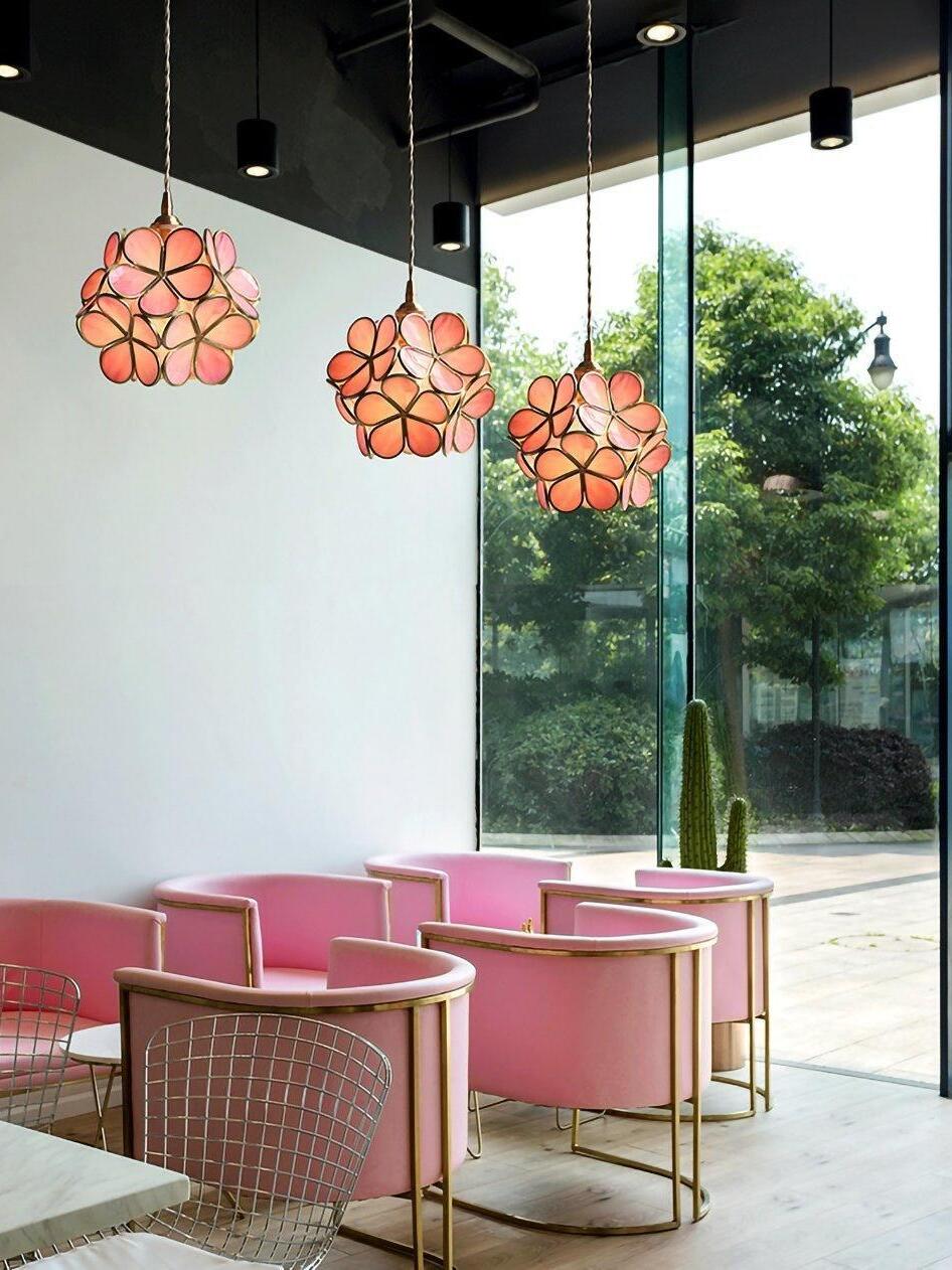 Glass Flower Petal Pendant Light - Cueteks