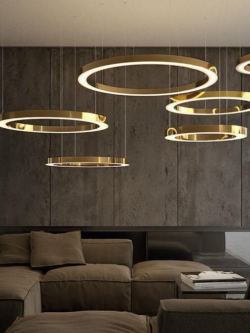 Classic Metal Circular Ring Mahlu Chandelier - Cueteks