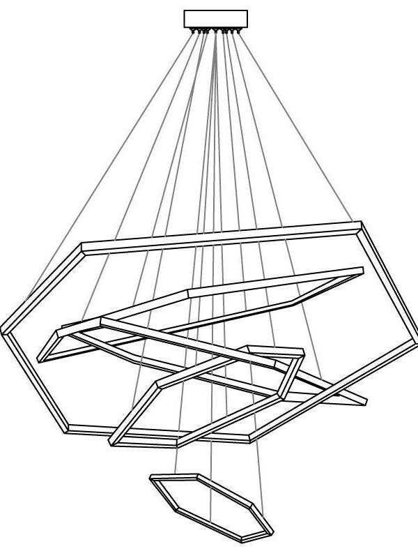 Irregular Multilayer Gold Rings Vesanto Chandelier - Cueteks