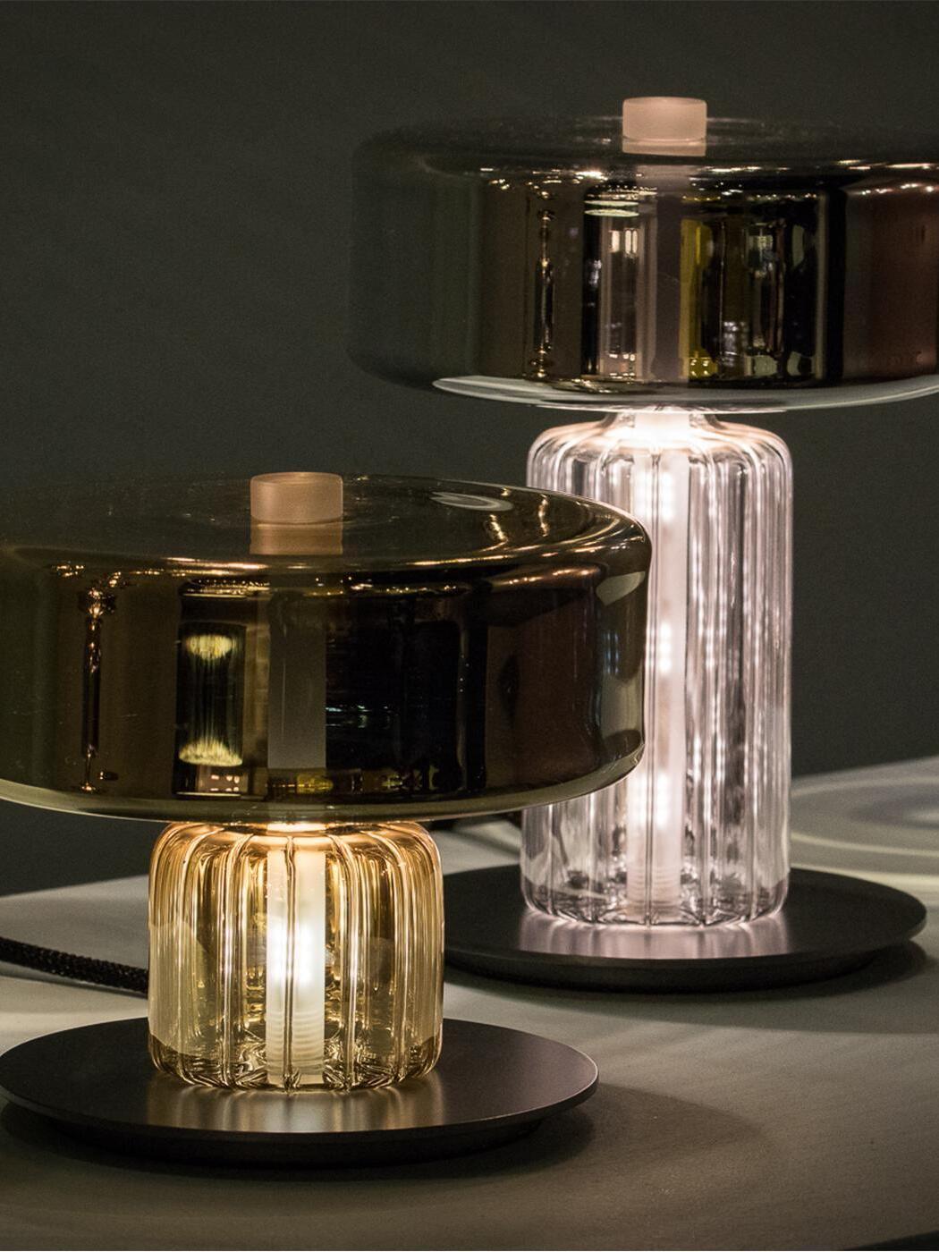 Modern Rapanui Geometric Glass Table Lamp - Cueteks