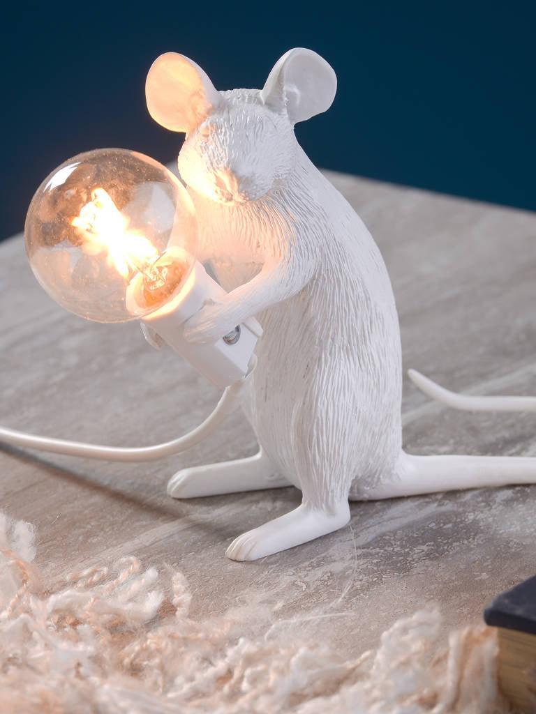 Resin White Mouse Shape Decorative Table Light - Cueteks