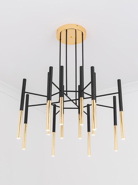 Metal Tubular Chandelier - Cueteks