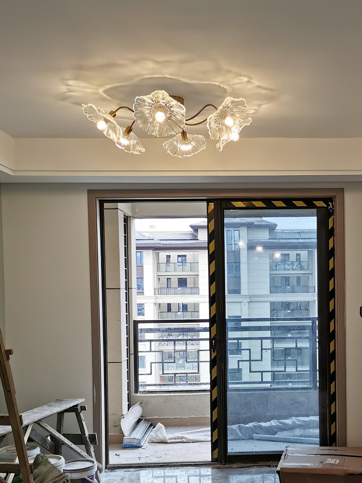 Lotus Leaf Glass Ceiling Lamp - Cueteks