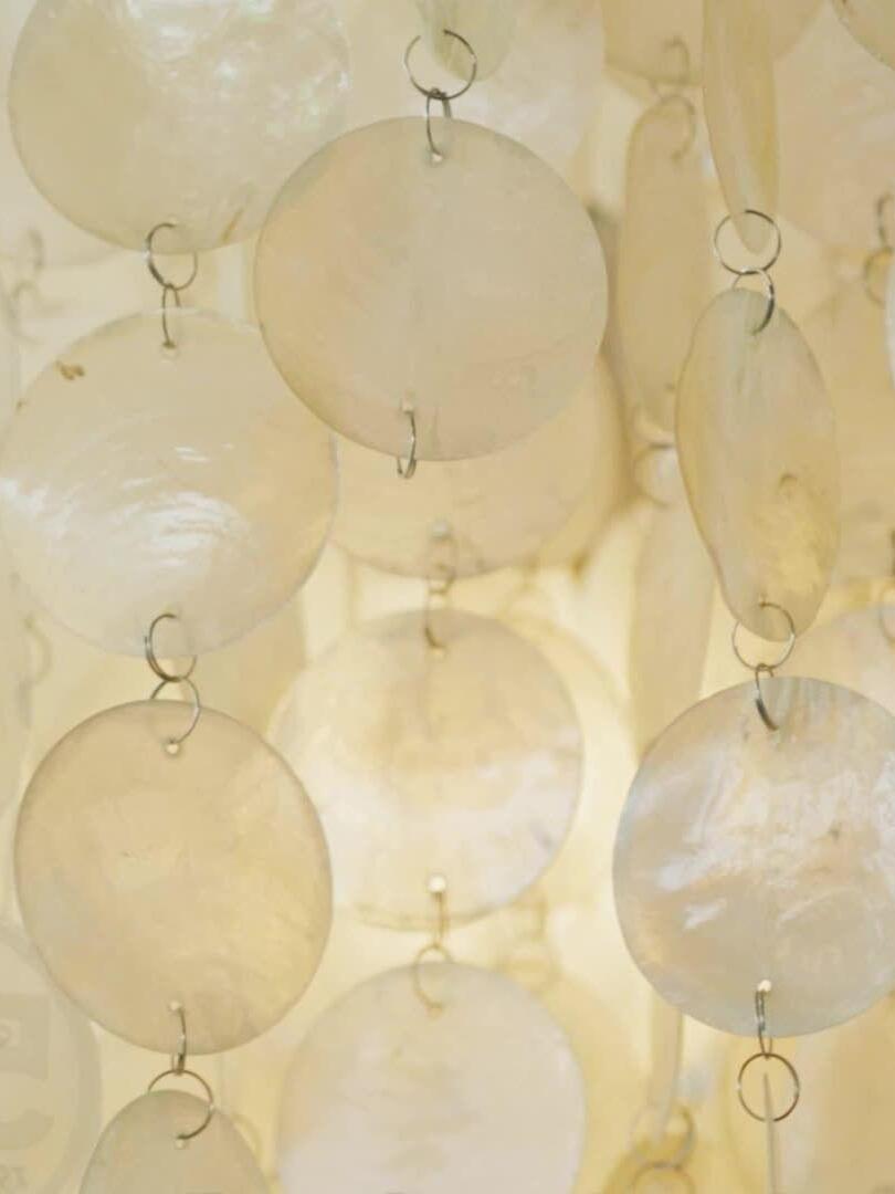 Pearly shell textures and small connecting metal rings