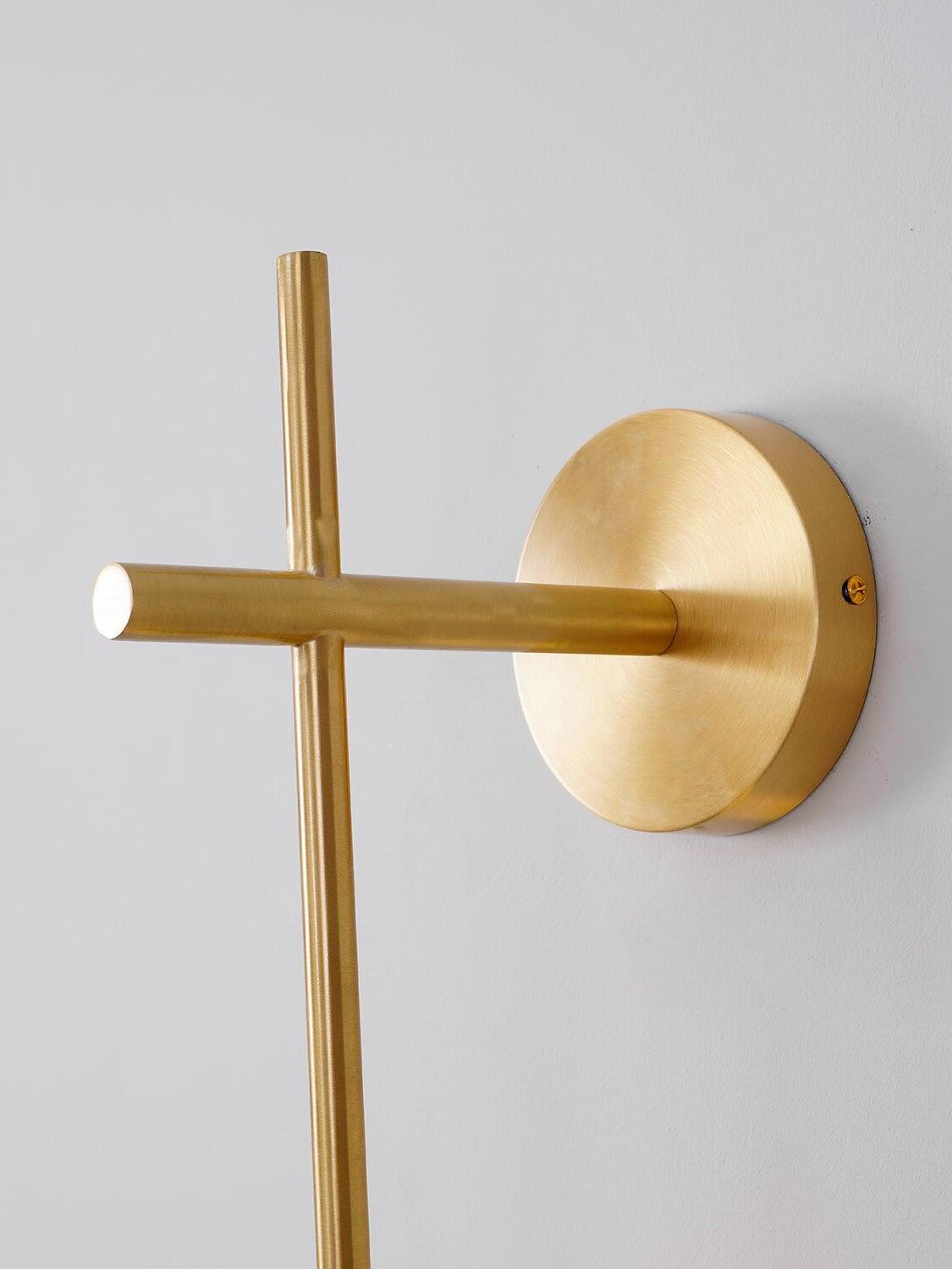 Delicate Glass Globe Vertical Brass Wall Lamp - Cueteks