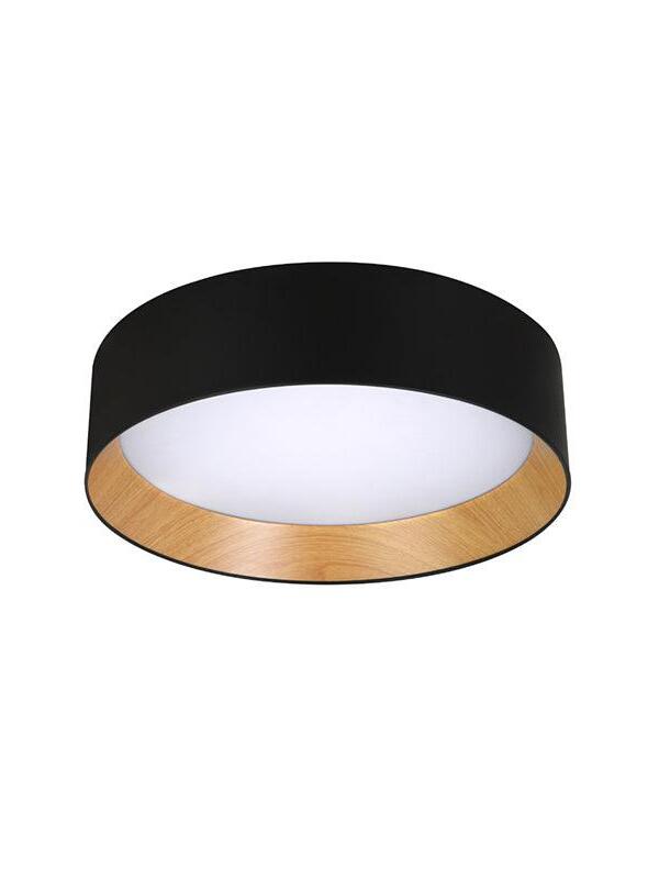 Isolated black round ceiling light with acrylic diffuser