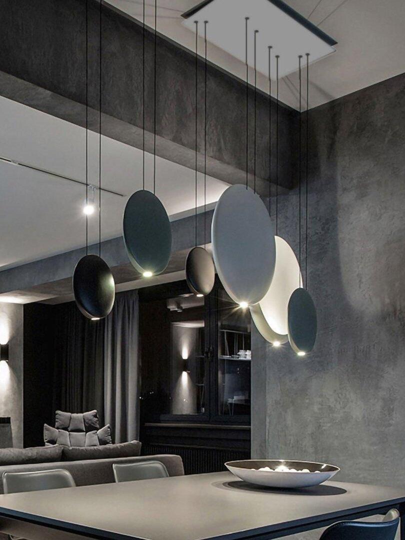 Resin Cosmos Multicolor Disc Pendant Light - Cueteks