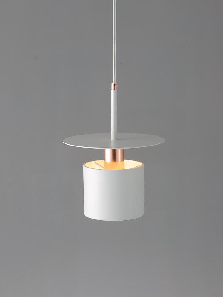 White disc pendant with white hanging cable