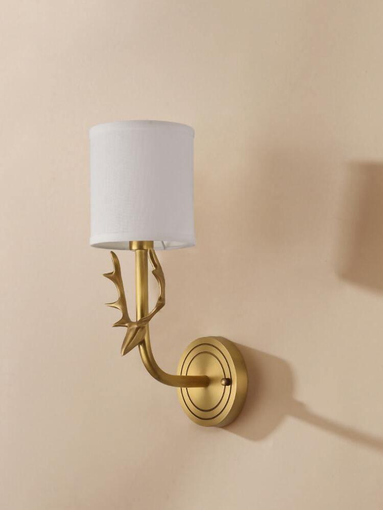 Brass Deer Head Wall Light - Cueteks