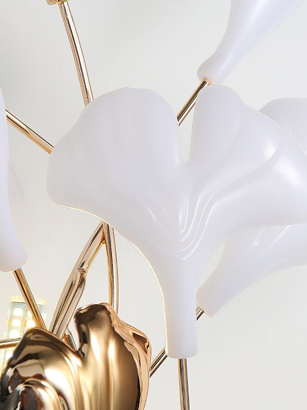 Classic Ceramics Flower Gingko Wall Lamp - Cueteks