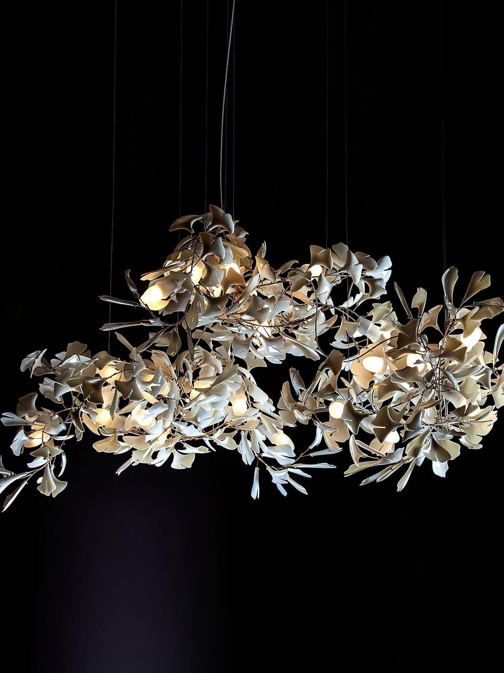 Modern Ceramics Flower Gingko Chandelier C - Cueteks