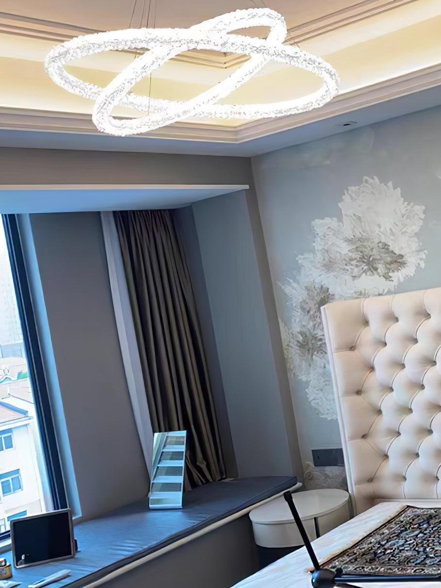 Decorative Ring Crystal Island Chandelier - Cueteks