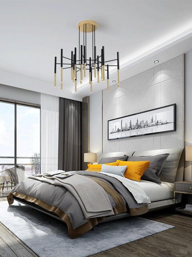 Metal Tubular Chandelier - Cueteks