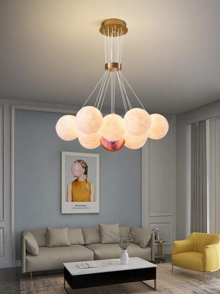 Small sphere cluster suspended in a living room