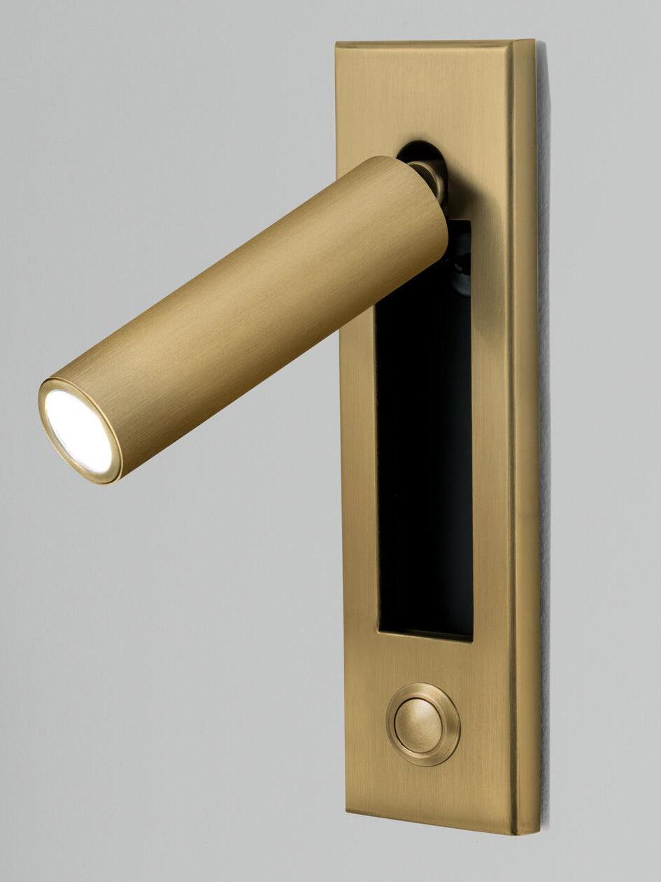 Copper-finish cylindrical head with push switch