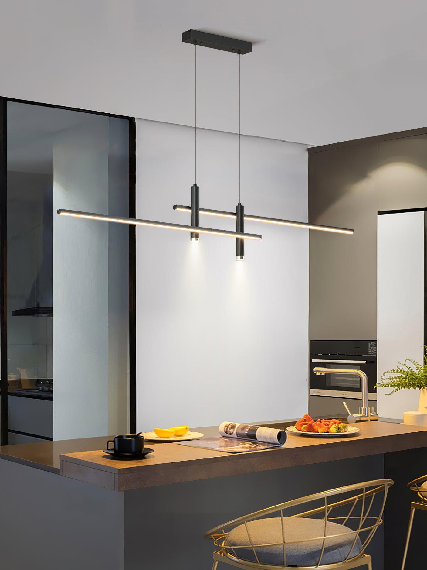 Black Link pendant above a kitchen counter