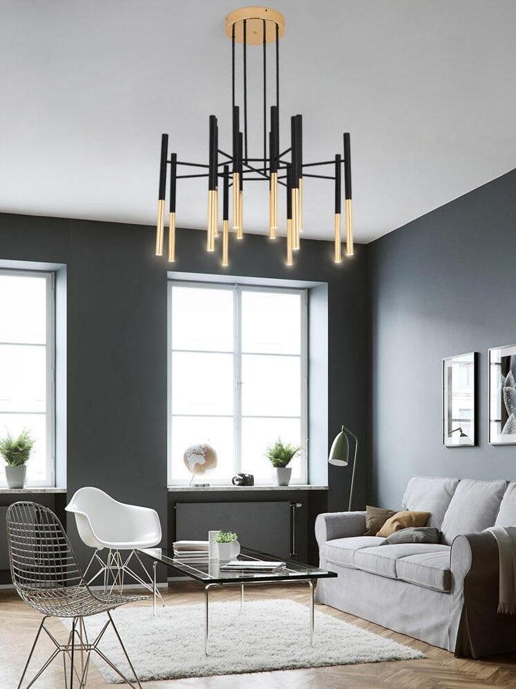 Metal Tubular Chandelier - Cueteks