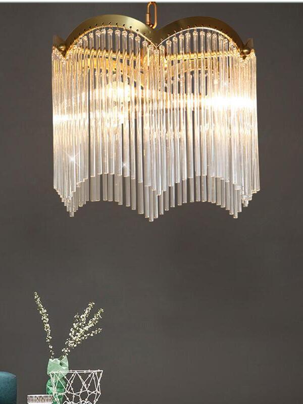 Classic Maria Theresa Multi-layer Glass Strips Chandelier - Cueteks