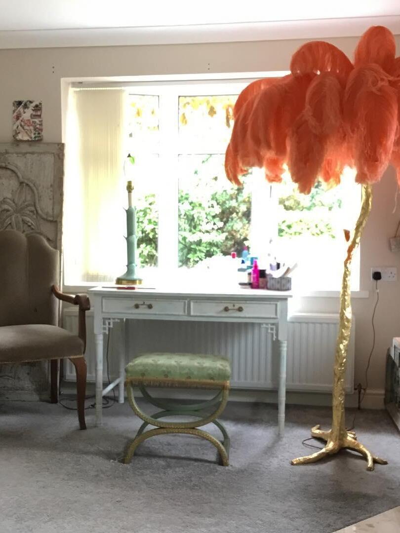 Ostrich Feather Resin Floor Light - Cueteks