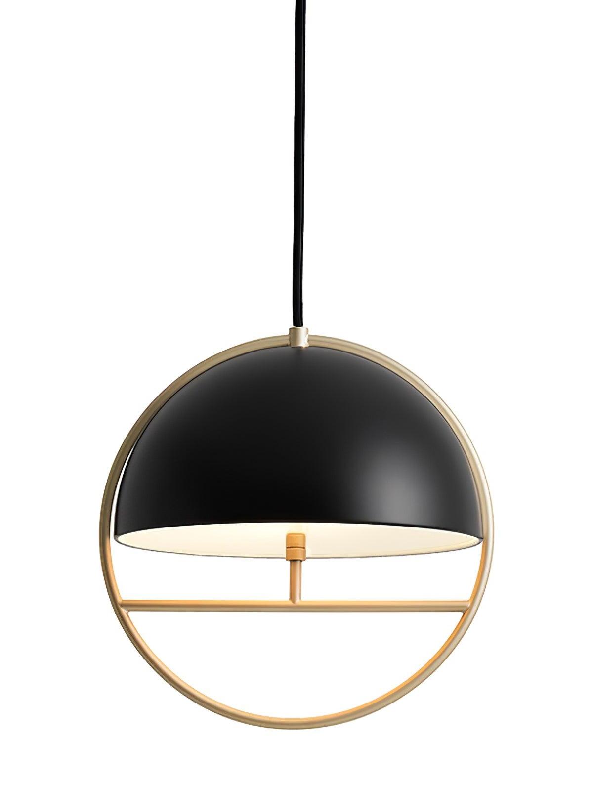 Black dome inside complete ring, isolated view