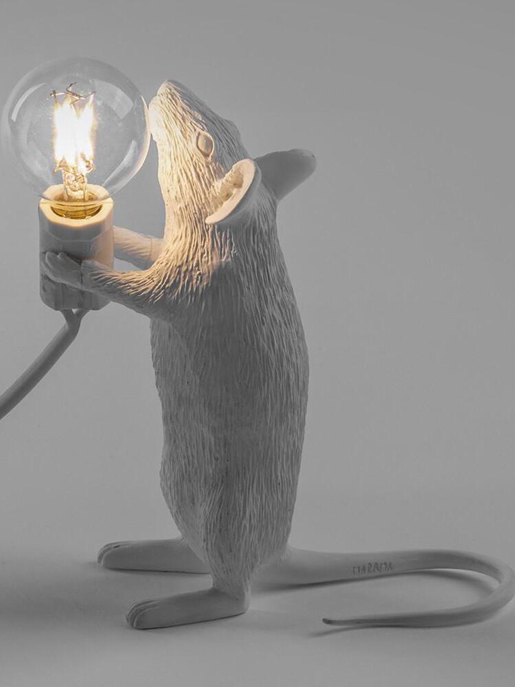 Resin White Mouse Shape Decorative Table Light - Cueteks